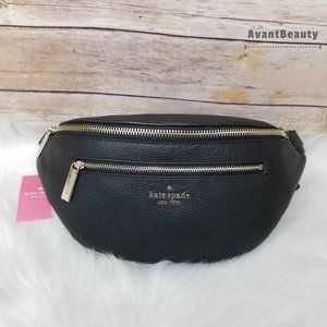 Kate Spade Belt Bag Leila Black Leather Fanny Bag leather nwt